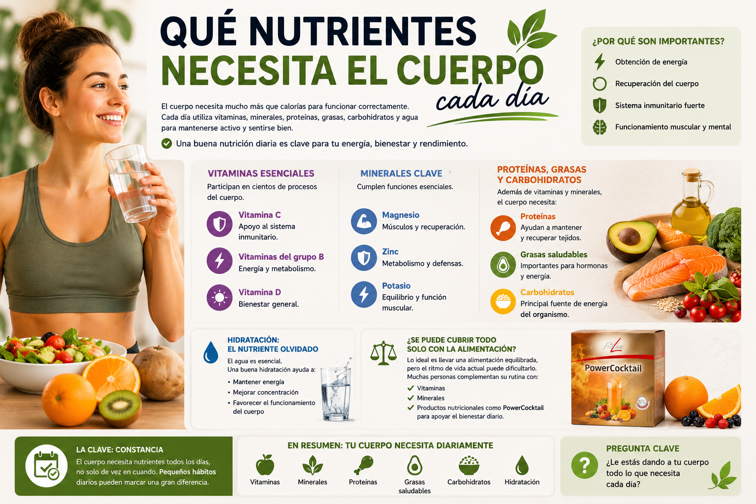 nutrientes que necesita el cuerpo