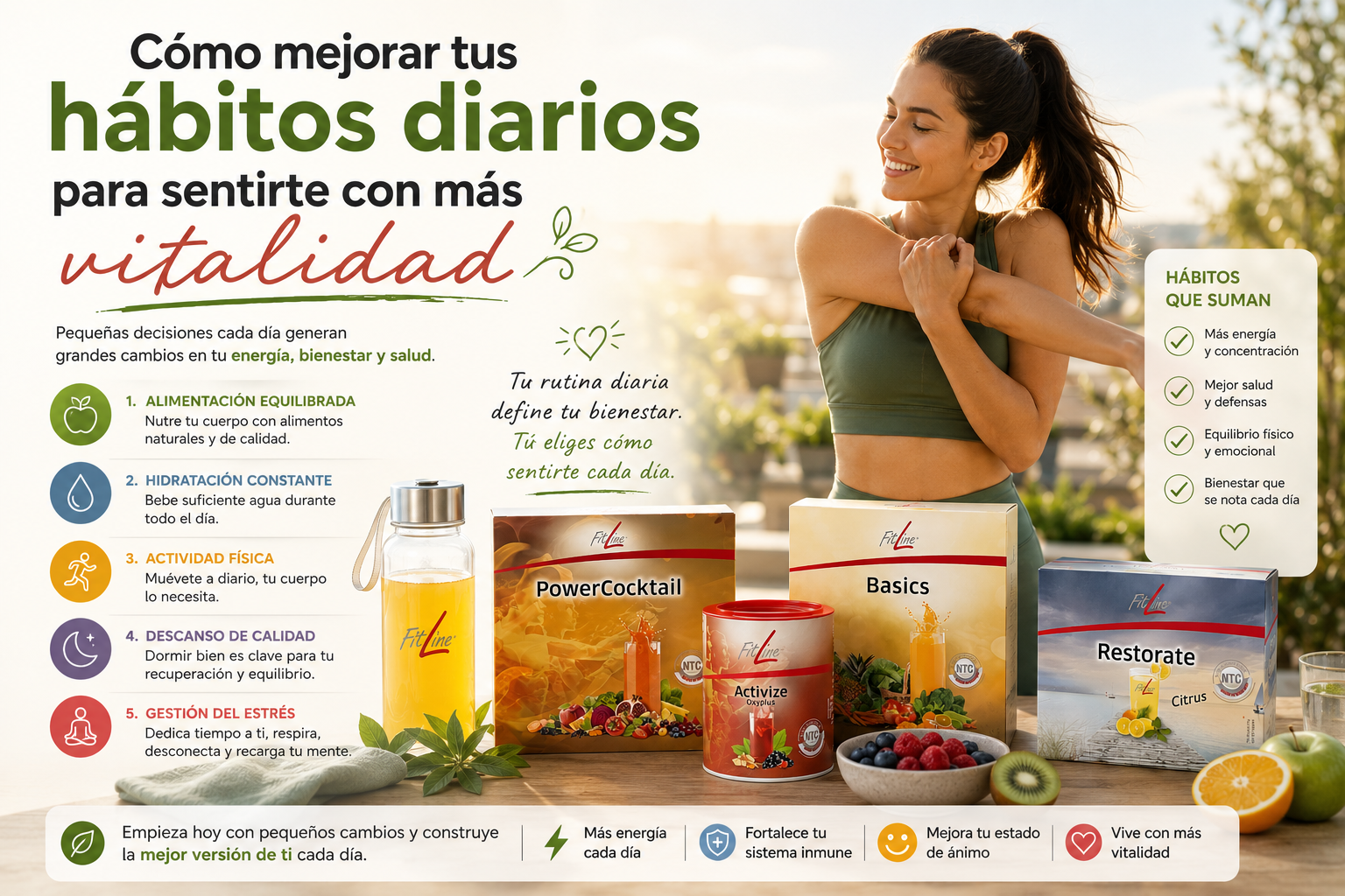 cómo mejorar tus hábitos diarios para sentirte con más vitalidad