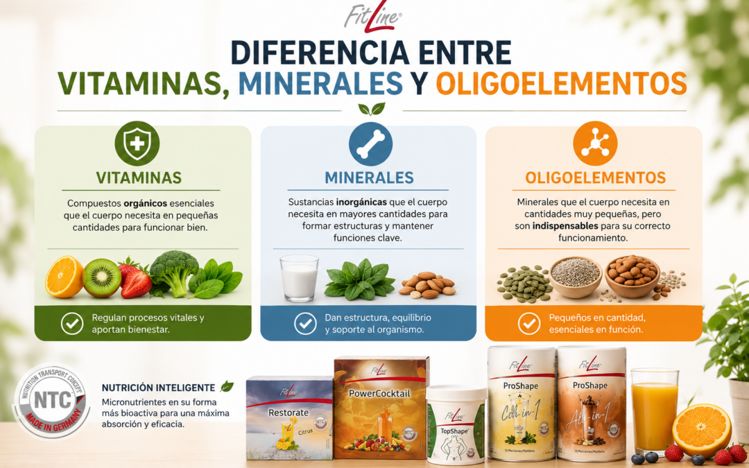 Diferencia entre vitaminas, minerales y oligoelementos